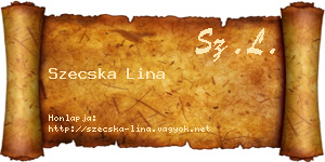 Szecska Lina névjegykártya
